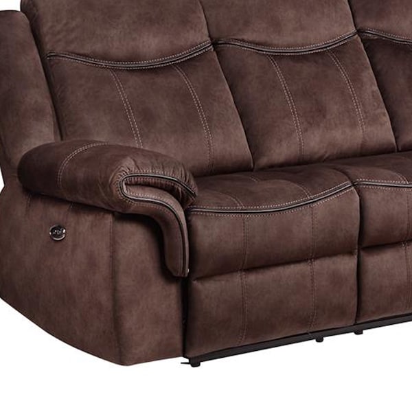 Global Furniture Usa Domino Coffee Power Reclining Sofa/Power Console Reclining Loveseat With Power Switch - 4547