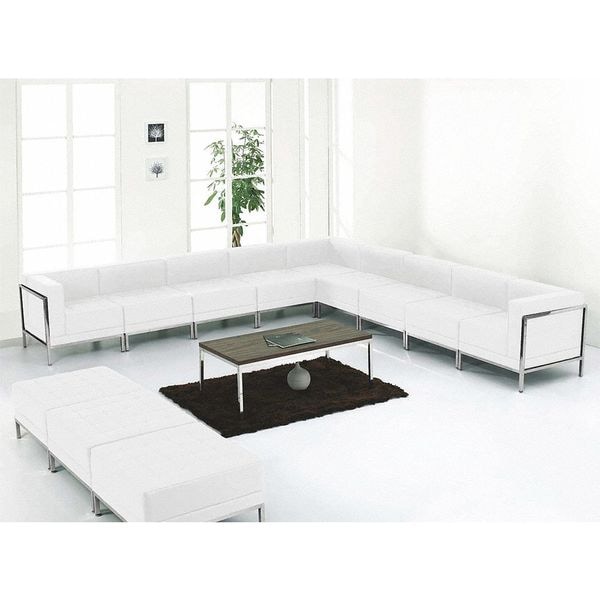 Flash Furniture 12 pcs. White Leather Reception Set, Imagination Series - ZB-IMAG-SET18-WH-GG