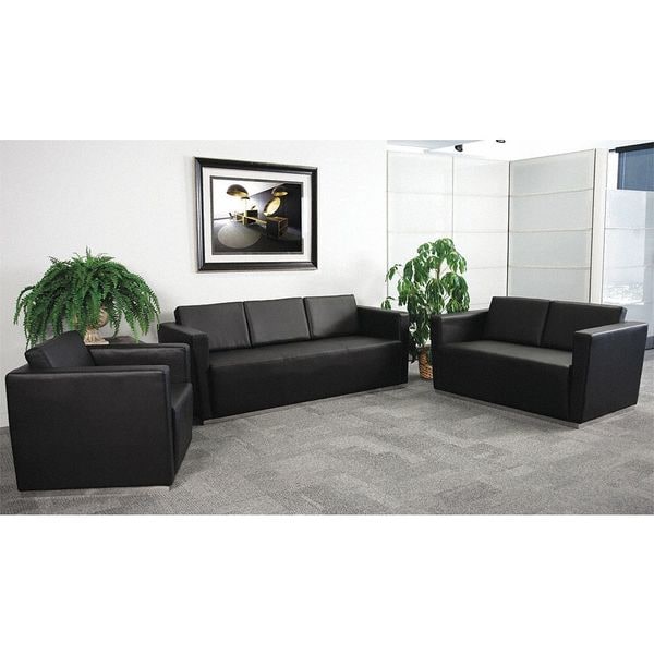 Flash Furniture Living Room Set, 32" x 31", Upholstery Color: Black - ZB-TRINITY-8094-SET-BK-GG