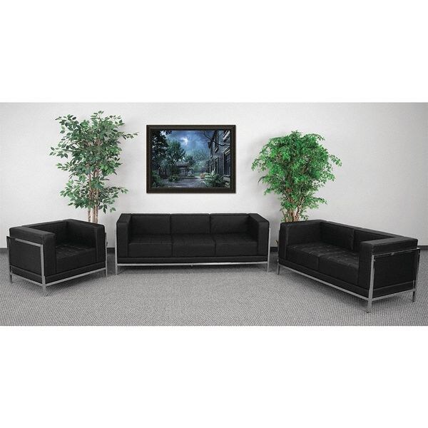 Flash Furniture 3 pcs. Living Room Set, Upholsery Color: Black, Series: Imagination - ZB-IMAG-SET1-GG