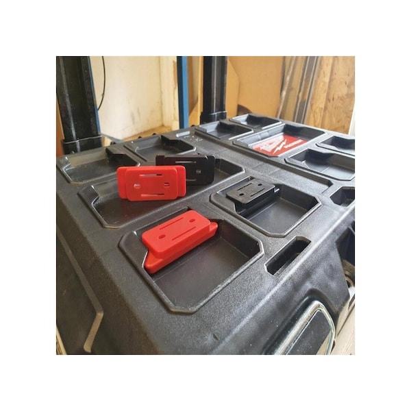 Stealthmounts Tool Organizer Milwaukee Packout Red ABS Mounting Feet Red, 8PK - PAC-F-02-8