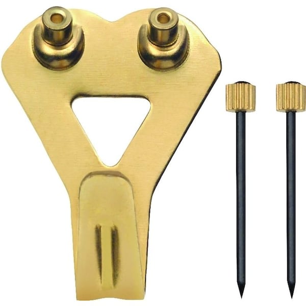 Ook Picture Hanger, 50 lb, Steel, Brass, Gold, 2PK - 50025