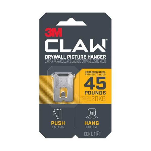 3M Picture Hanger, Silver, Steel, 9/16 in D - 3PH45-1ES