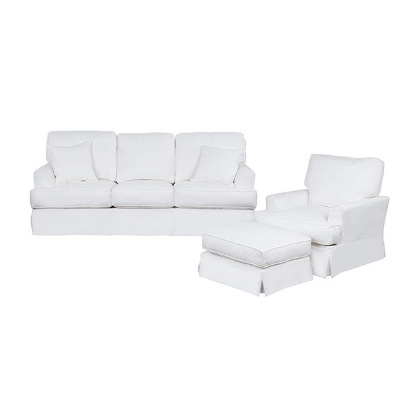 Sunset Trading Ariana Slipcovered Living Room Set Performance White, 3PK - SU-78301-20-30-81