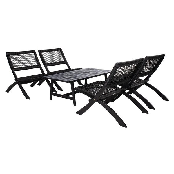 Safavieh Blaze Living Set, Black - 5 Piece - PAT7080C