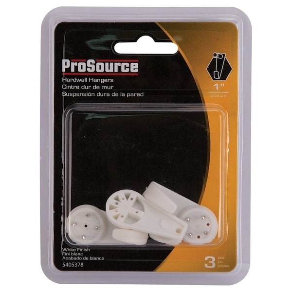 Prosource Picture Hanger, 25 lb, Plastic, White, White, Nail-In Mounting - PH-121122-PS