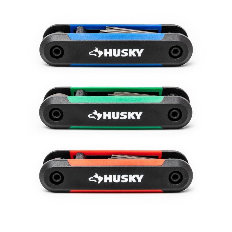 Juego de llaves hexagonales plegables Husky SAE/Métricas con juego de puntas Torx de bono (3 piezas) - HFHK3PCSET