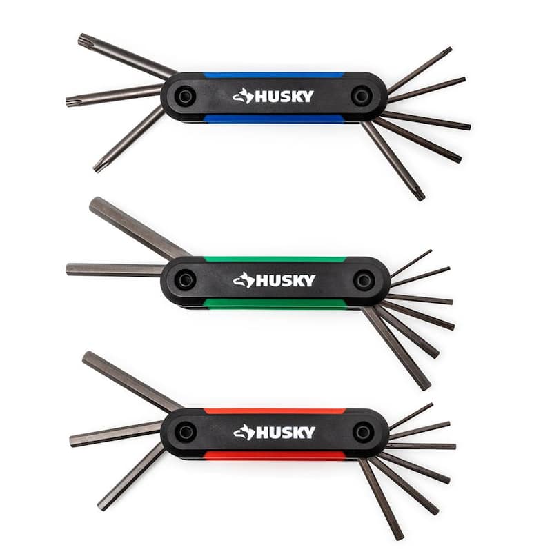 Juego de llaves hexagonales plegables Husky SAE/Métricas con juego de puntas Torx de bono (3 piezas) - HFHK3PCSET