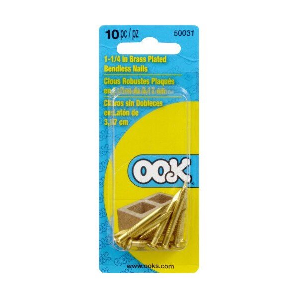 Hillman HILLMAN OOK Brass-Plated Brick Picture Hanging Nails 20 lb 10 pk - 533702