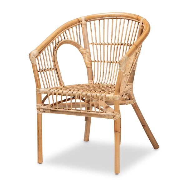 Baxton Studio Alleta Modern Bohemian Natural Brown Rattan 3-Piece Living Room Set - 210-12719-12720