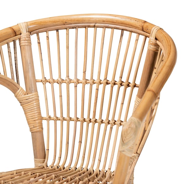 Baxton Studio Alleta Modern Bohemian Natural Brown Rattan 3-Piece Living Room Set - 210-12719-12720