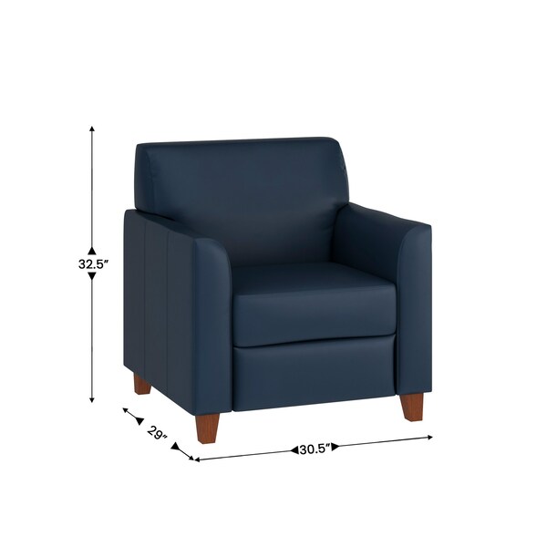 Flash Furniture HERCULES Diplomat Series Reception Set in Navy LeatherSoft - BT-827-SET-NVY-GG
