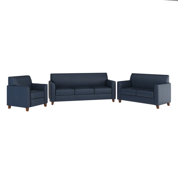 Flash Furniture HERCULES Diplomat Series Reception Set in Navy LeatherSoft - BT-827-SET-NVY-GG