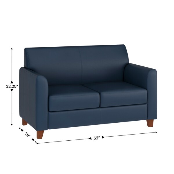 Flash Furniture HERCULES Diplomat Series Reception Set in Navy LeatherSoft - BT-827-SET-NVY-GG