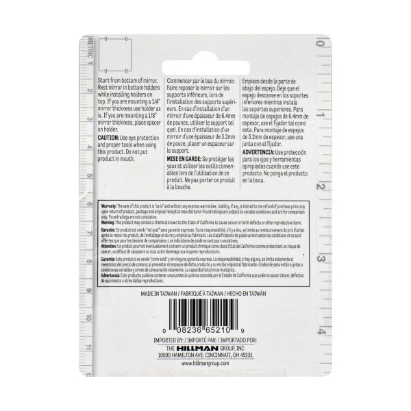 Hillman HILLMAN Medium Mirror Holder Kit 20 lb 6 pk - 122280