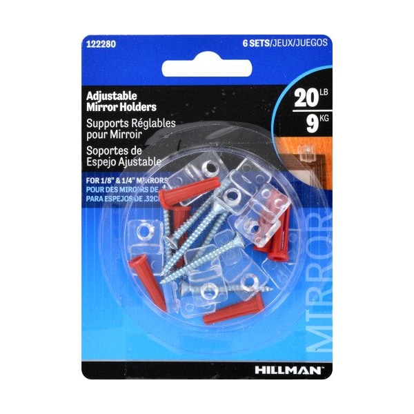 Hillman HILLMAN Medium Mirror Holder Kit 20 lb 6 pk - 122280