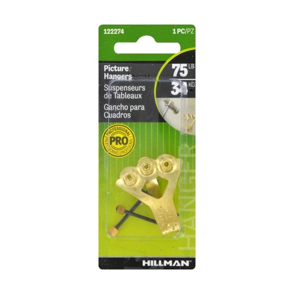 Hillman HILLMAN Brass-Plated Classic Picture Hanger 75 lb 1 pk - 122274
