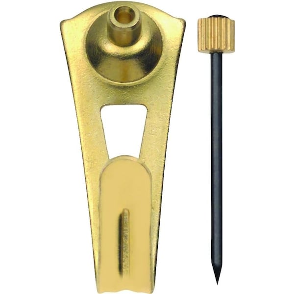 Ook Picture Hanger, 30 lb, Steel, Brass, Gold, 20PK - 50024