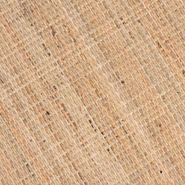 Baxton Studio Jayden Bohemian White Fabric Upholstered and Natural Brown Finished Rattan 5-Piece Living Room Set - 205-12693-12694-12695
