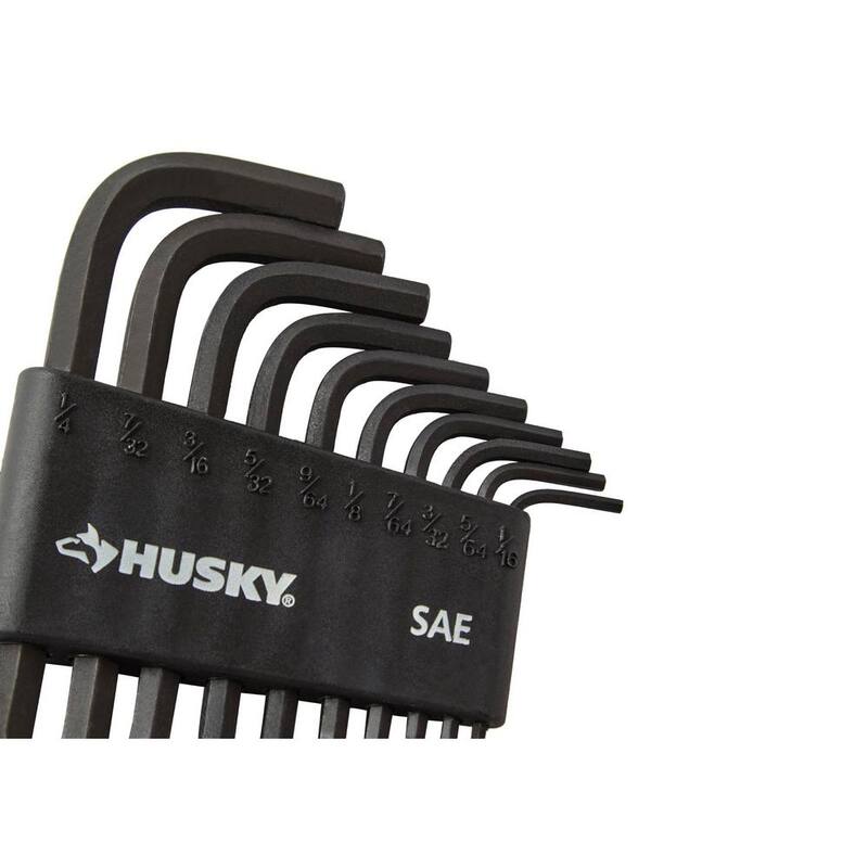 Juego de llaves hexagonales de brazo corto SAE Husky (10 piezas) - HSAHKS10PCN-06