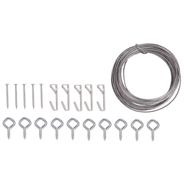 Prosource Picture Hanging Kit, 10 lb, Steel, Zinc, Zinc, Nail-In Mounting - PH-121123-PS