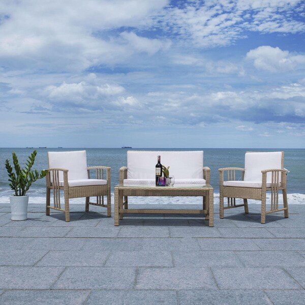 Safavieh Reslor Living Set, Grey & White - 4 Piece - PAT7713B