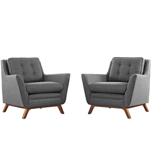 Modway Furniture Beguile Fabric Living Room Sofa Set, Gray - 2 Piece - EEI-2185-DOR-SET