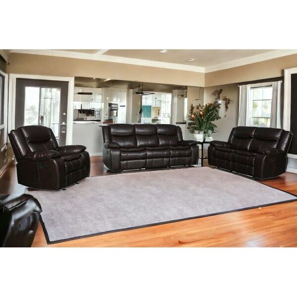 Homeroots Brown Sofa Set 192 x 108 x 120 in. - 366308