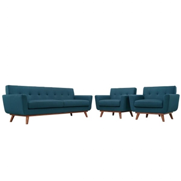 East End Imports Engage Armchairs and Sofa Set of 3- Azure - EEI-1345-AZU