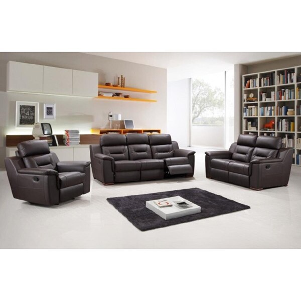 Homeroots Brown Sofa Set, 3 Piece - 200 x 123 x 123 in. - 366194