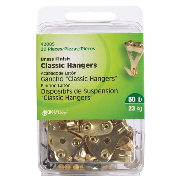 Aceds 50 lbs Picture Hanger - Card of 20, 5PK - 5373733