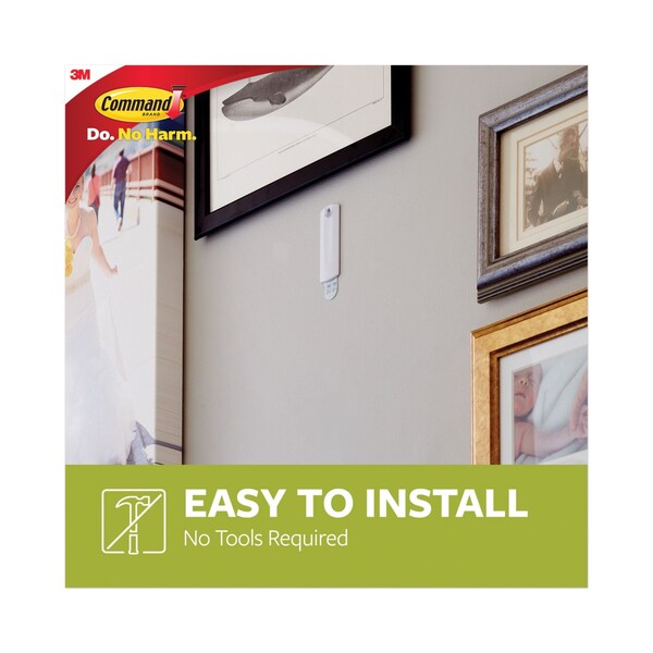 Command Sawtooth Picture Hanger Value Pack, Large, Plastic, White, 5 lb Capacity, 3 Hooks and 6 Strips/Pack - 17042