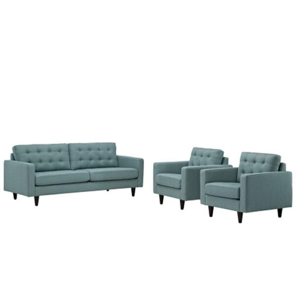 East End Imports Empress Sofa and Armchairs Set of 3- Laguna - EEI-1314-LAG