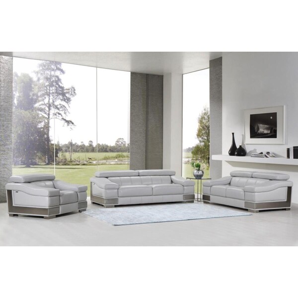 Gfancy Fixtures 117 in. Lovely Light Grey Sofa Set - GF3092619