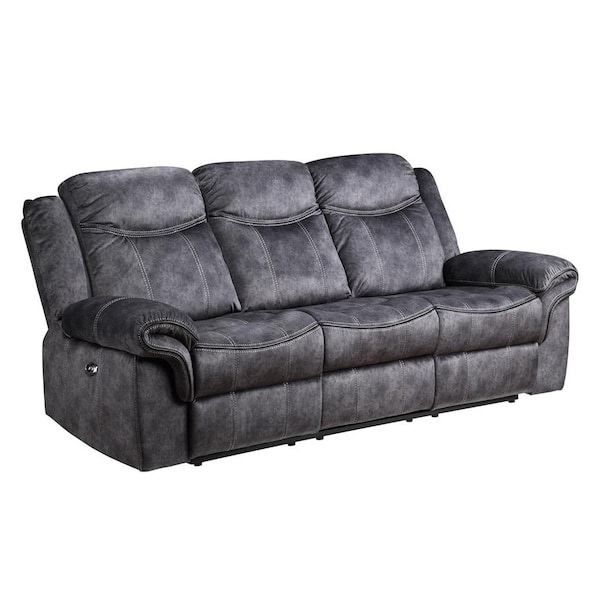 Global Furniture Usa Domino Granite Power Reclining Sofa/Power Console Reclining Loveseat W/ Power Switch/Power Recliner - 4541