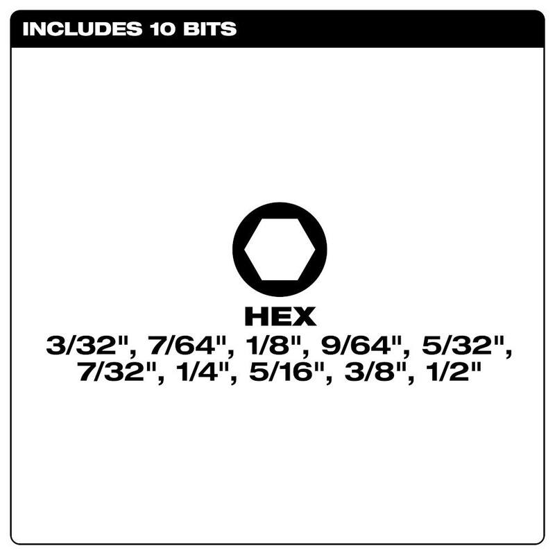 Juego de llaves hexagonales plegables SAE para electricistas de Milwaukee (11 piezas) - 48-22-2180