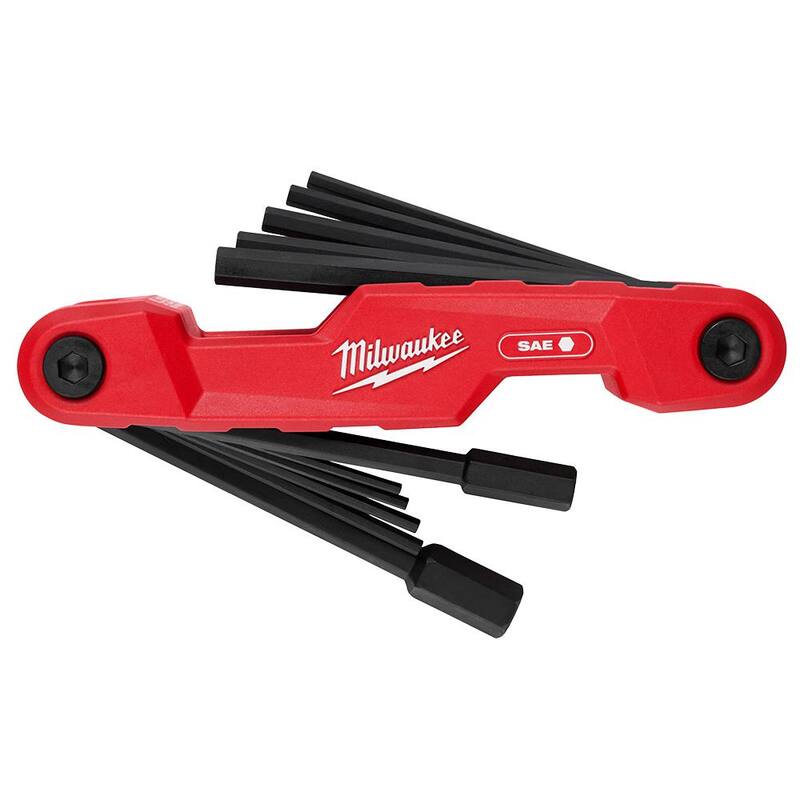 Juego de llaves hexagonales plegables SAE para electricistas de Milwaukee (11 piezas) - 48-22-2180