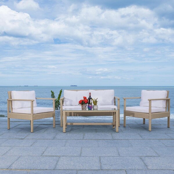 Safavieh Reslor Living Set, Grey & White - 4 Piece - PAT7714B