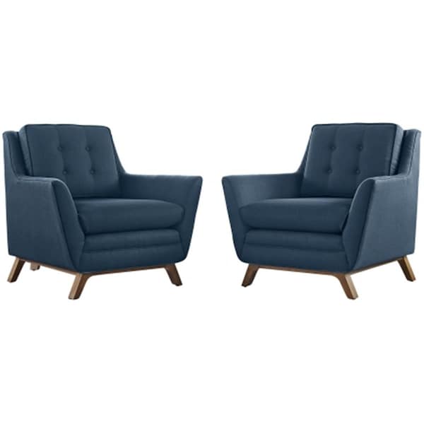 Modway Furniture Beguile 2 Piece Fabric Living Room Sofa Set, Azure - 36 x 36 x 34.5 in - EEI-2185-AZU-SET