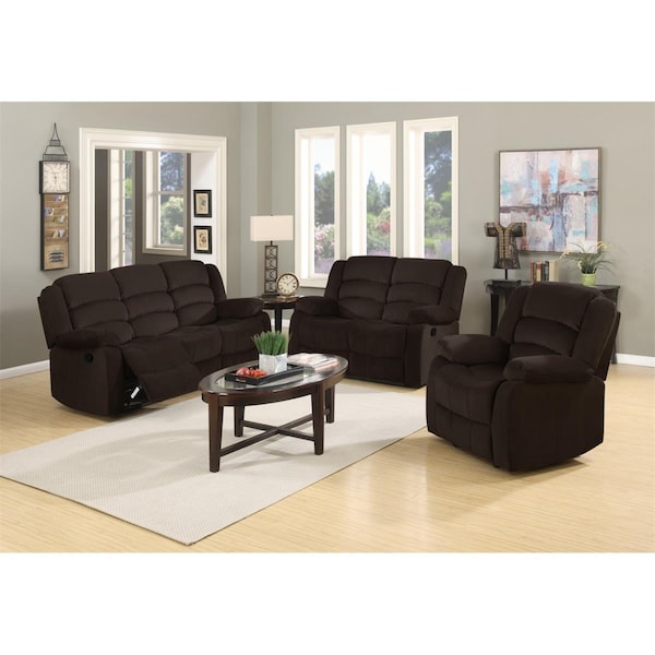 Kd Estanteria Contemporary Fabric Sofa Set, Brown - 120 in. - KD3082520
