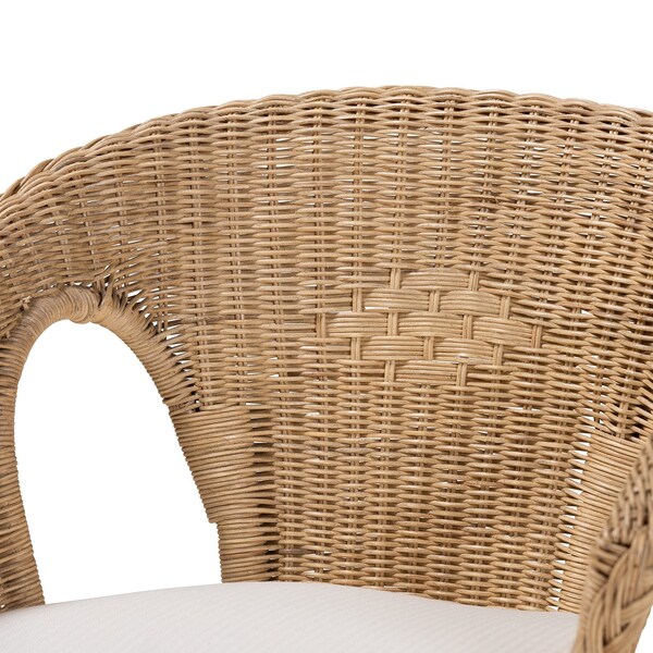 Baxton Studio Abbey Modern Bohemian Natural Brown Antique Rattan 3Piece Living Room Set - 219-12717-12718-ZORO