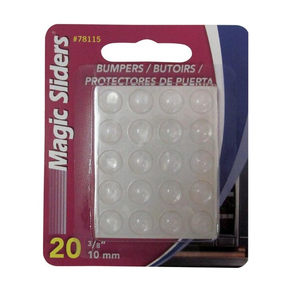 Magic Sliders 0.37 x 0.37 in. Clear Vinyl Bumper Pads, 120PK - MA6854