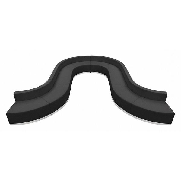 Flash Furniture 10 pcs. Living Room Set, 25-1/4" to 156" x 27", Upholstery Color: Black, Frame Material: Metal - ZB-803-450-SET-BK-GG