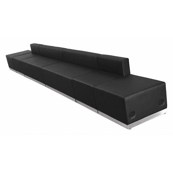 Flash Furniture 6 pcs. Living Room Set, 25-1/4" to 25-1/2" x 27", Upholstery Color: Black, Series: Alon - ZB-803-640-SET-BK-GG
