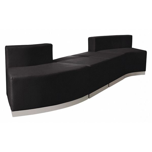 Flash Furniture 4 pcs. Living Room Set, 25-1/4" to 41-1/2" x 27", Upholstery Color: Black - ZB-803-860-SET-BK-GG