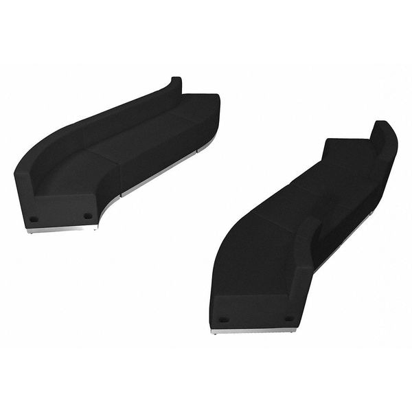 Flash Furniture 7 pcs. Living Room Set, 25-1/4" to 41-1/2" x 27", Upholstery Color: Black - ZB-803-870-SET-BK-GG