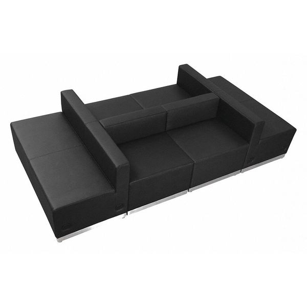 Flash Furniture 6 pcs. Living Room Set, 25-1/4" to 51" x 27", Upholstery Color: Black, Series: Alon - ZB-803-650-SET-BK-GG