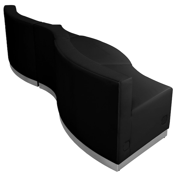 Flash Furniture 3 pcs. Living Room Set, 25-1/4" to 27-1/2" x 27", Upholstery Color: Black - ZB-803-720-SET-BK-GG