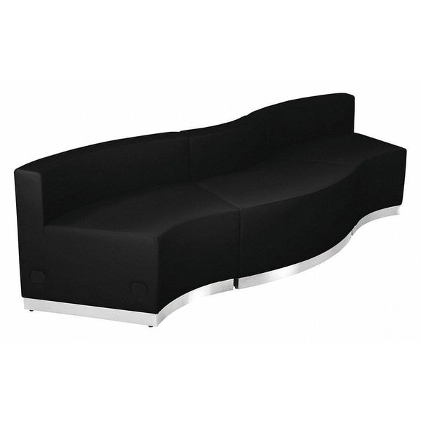 Flash Furniture 3 pcs. Living Room Set, 25-1/4" to 27-1/2" x 27", Upholstery Color: Black - ZB-803-720-SET-BK-GG