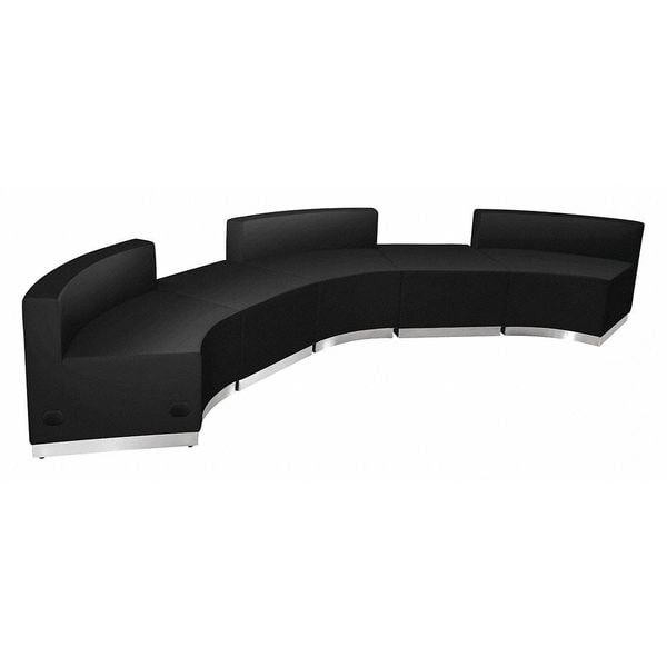 Flash Furniture 5 pcs. Living Room Set, 25-1/4" to 52" x 27", Upholstery Color: Black, Series: Alon - ZB-803-810-SET-BK-GG